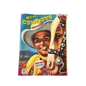 Real Cowboys In Action Big Coloring Book 1958 Merrill Company Printed USA READ